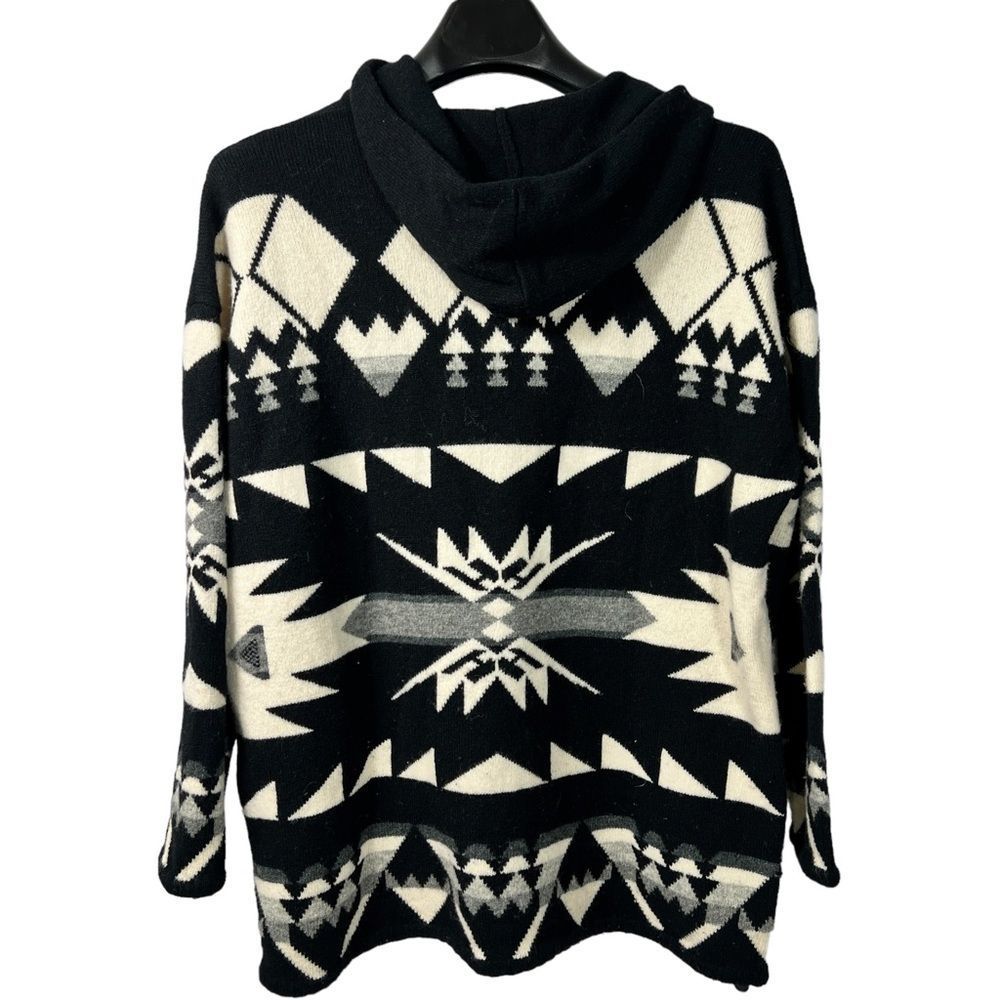 Vintage Ralph Lauren Sweater Lambswool Southwestern Hooded Black Size Medium - Picture 6 of 12